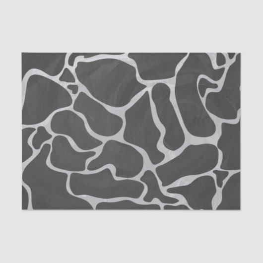 Papier Mousseline Impression Giraffe noir et gris clair (Recto)