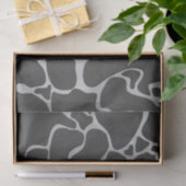Papier Mousseline Impression Giraffe noir et gris clair (Cadeau)