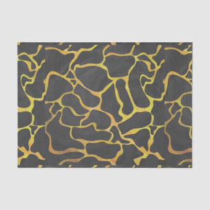 Papier Mousseline Impression Giraffe noir et jaune