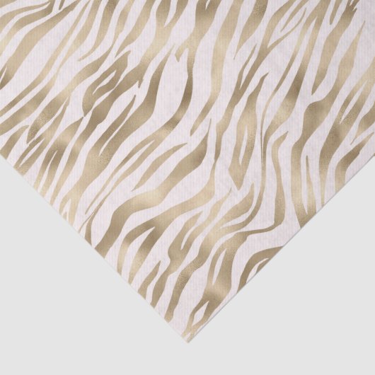 Papier Mousseline Impression Gold Zebra (Détail)