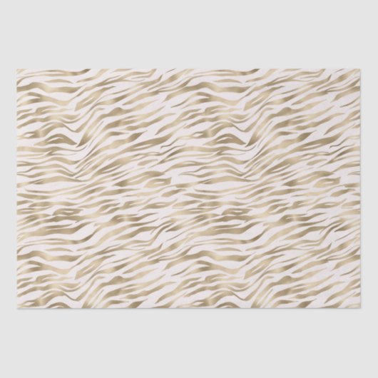 Papier Mousseline Impression Gold Zebra (Recto)