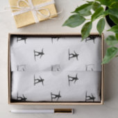 Papier Mousseline Impression graphique Motif de surf noir et blanc (Cadeau)