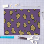 Papier Mousseline Impression léopard or et violet (Artisanat)