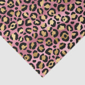 Papier Mousseline Impression léopard rose et or (Détail)