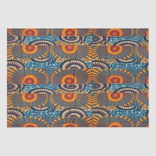Papier Mousseline Impression Motif Afrocentrique (Recto)