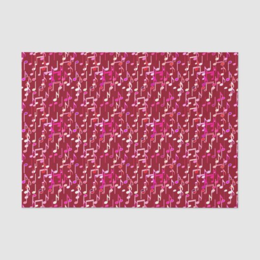 Papier Mousseline Impression musicale - bordeaux, multi (Recto)