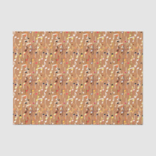 Papier Mousseline Impression musicale - Caramel Tan, Multi