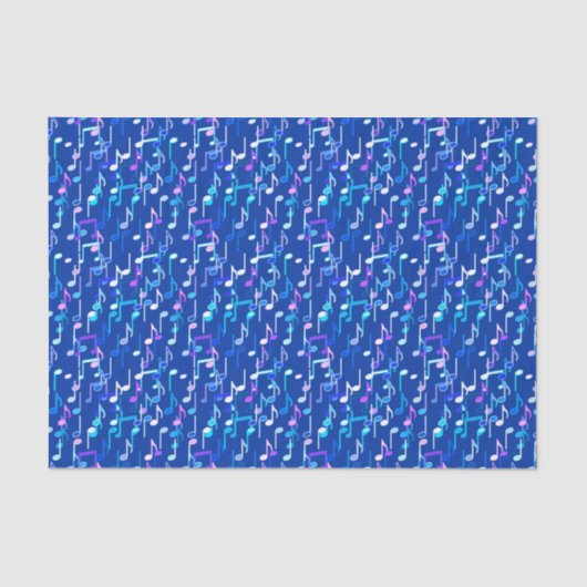 Papier Mousseline Impression musicale - indigo blue, multi (Recto)
