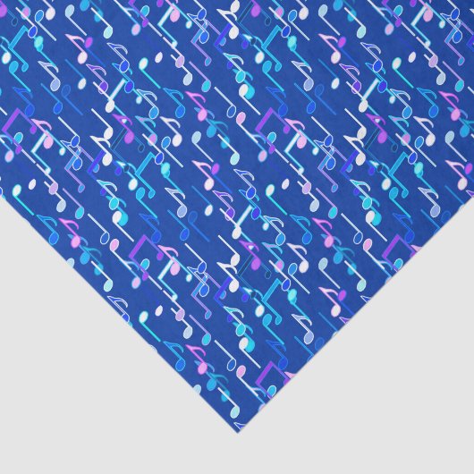 Papier Mousseline Impression musicale - indigo blue, multi (Détail)