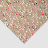 Papier Mousseline Impression musicale - taupe tan, multi (Détail)