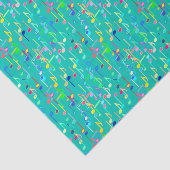 Papier Mousseline Impression musicale - turquoise, multi (Détail)