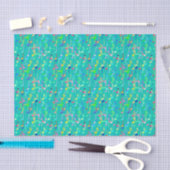 Papier Mousseline Impression musicale - turquoise, multi (Artisanat)