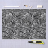 Papier Mousseline Impression noire en argent (Artisanat)