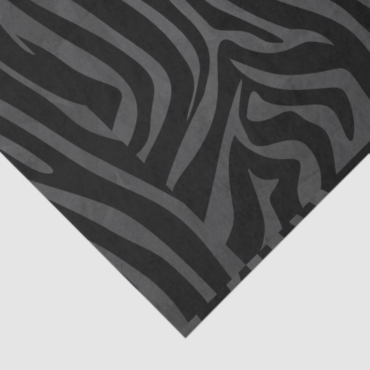 Papier Mousseline Impression noire et grise Zebra (Détail)
