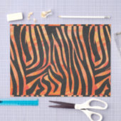 Papier Mousseline Impression noire et orange Zebra (Artisanat)
