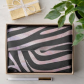 Papier Mousseline Impression noire et rose Zebra (Cadeau)
