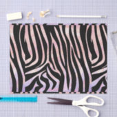 Papier Mousseline Impression noire et rose Zebra (Artisanat)