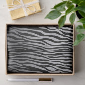 Papier Mousseline Impression Ombre Zebra en noir blanc (Cadeau)