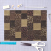 Papier Mousseline Impression patchwork animaux africains | Marron et (Artisanat)