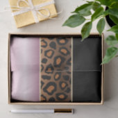 Papier Mousseline Impression rose, noire et jaguar (Cadeau)