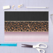 Papier Mousseline Impression rose, noire et jaguar (Artisanat)