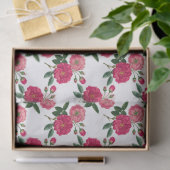 Papier Mousseline Impression rose rose rose (Cadeau)