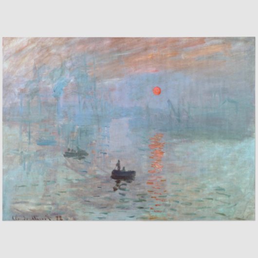 Papier Mousseline Impression, Sunrise, Claude Monet, 1872 (Recto)