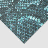 Papier Mousseline Impression turquoise de la peau de serpent, écaill (Détail)
