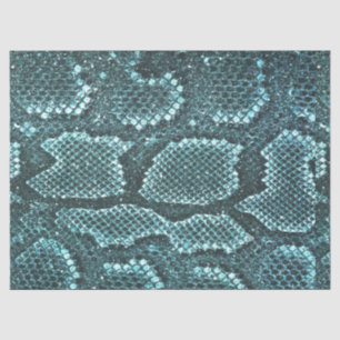 Papier Mousseline Impression turquoise de la peau de serpent, écaill