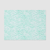 Papier Mousseline Impression turquoise vert aquarelle Zebra (Recto)