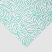 Papier Mousseline Impression turquoise vert aquarelle Zebra (Détail)