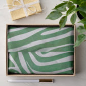 Papier Mousseline Impression verte et blanche Zebra (Cadeau)