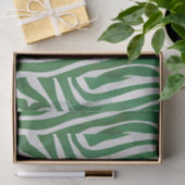 Papier Mousseline Impression verte et blanche Zebra (Cadeau)