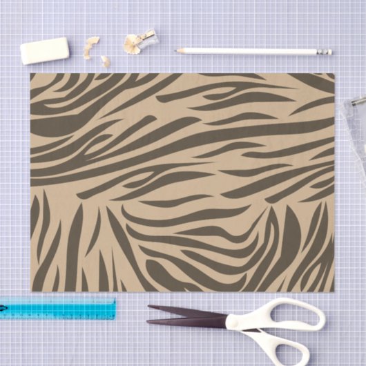 Papier Mousseline Impression Zebra Brown (Artisanat)