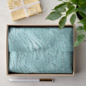 Papier Mousseline Impression Zebra Mint Glitzy (Cadeau)