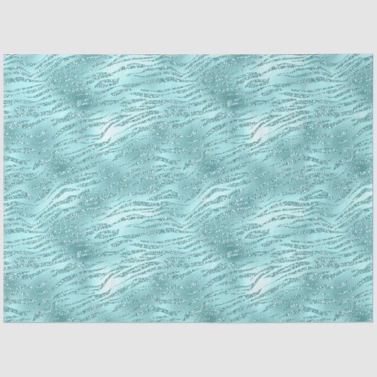 Papier Mousseline Impression Zebra Mint Glitzy (Recto)