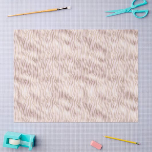 Papier Mousseline Impression Zebra Or Blush (Artisanat)