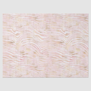 Papier Mousseline Impression Zebra Or Glam Rose