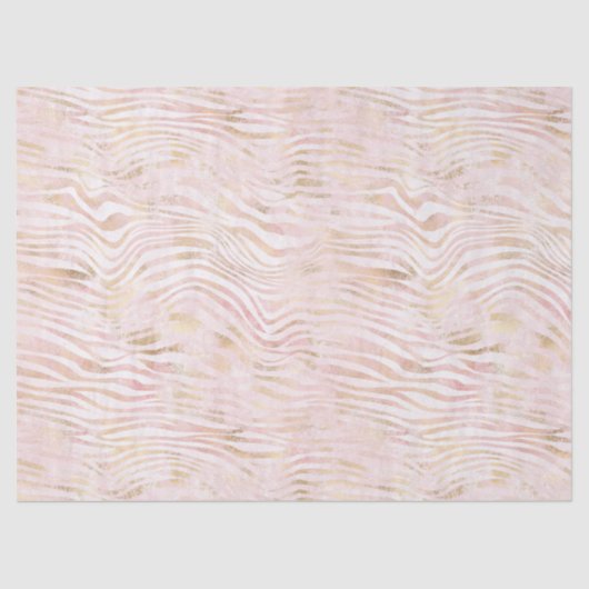 Papier Mousseline Impression Zebra Or Glam Rose (Recto)