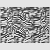 Papier Mousseline Impression Zèbre noir et blanc (Recto)