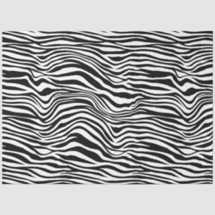 Papier Mousseline Impression Zèbre noir et blanc
