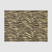 Papier Mousseline Impression Zèbre Or Design  (Recto)
