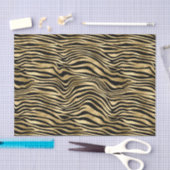 Papier Mousseline Impression Zèbre Or Design  (Artisanat)