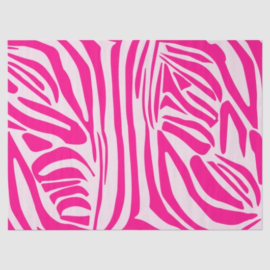 Papier Mousseline Impression zèbre rose (Recto)