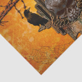 Papier Mousseline Impressionnant crâne et corbeau (Détail)