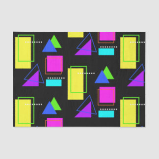 PAPIER MOUSSELINE IMPRIMANTE EN FORME GÉOMÉTRIQUE DE COULEUR NEON FL