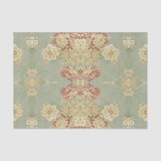 Papier Mousseline Imprimante verte antique (Recto)