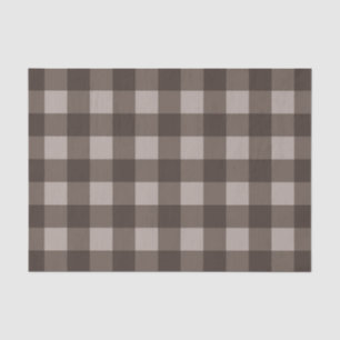 Papier Mousseline Imprimé à carreaux tartan marron campagne rustique