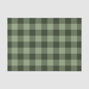 Papier Mousseline Imprimé à motif tartan carreauté vert forêt