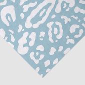 Papier Mousseline Imprimé animalier guépard léopard bleu et blanc po (Détail)